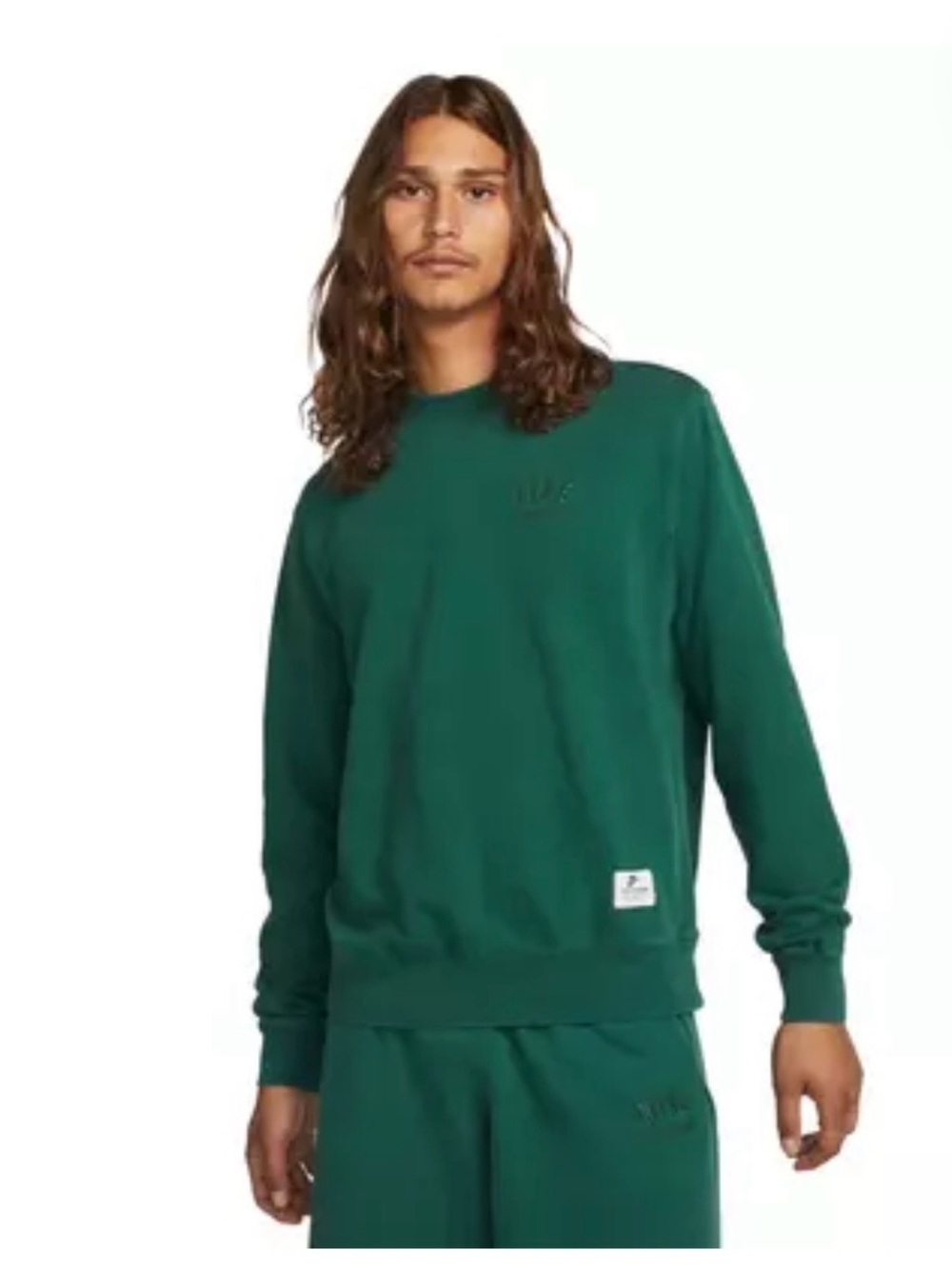 Nike Men's Green Sportswear Club French Terry Crewneck Sweatshirt